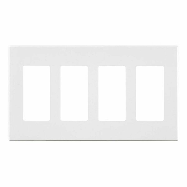 Kilowatt White 4 Gang Polycarbonate Rocker Screwless Wall Plate KI2737640